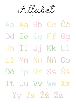 kolorowy alfabet, literki na białym tle