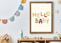 Plakat Vintage- napis "Hello Baby"